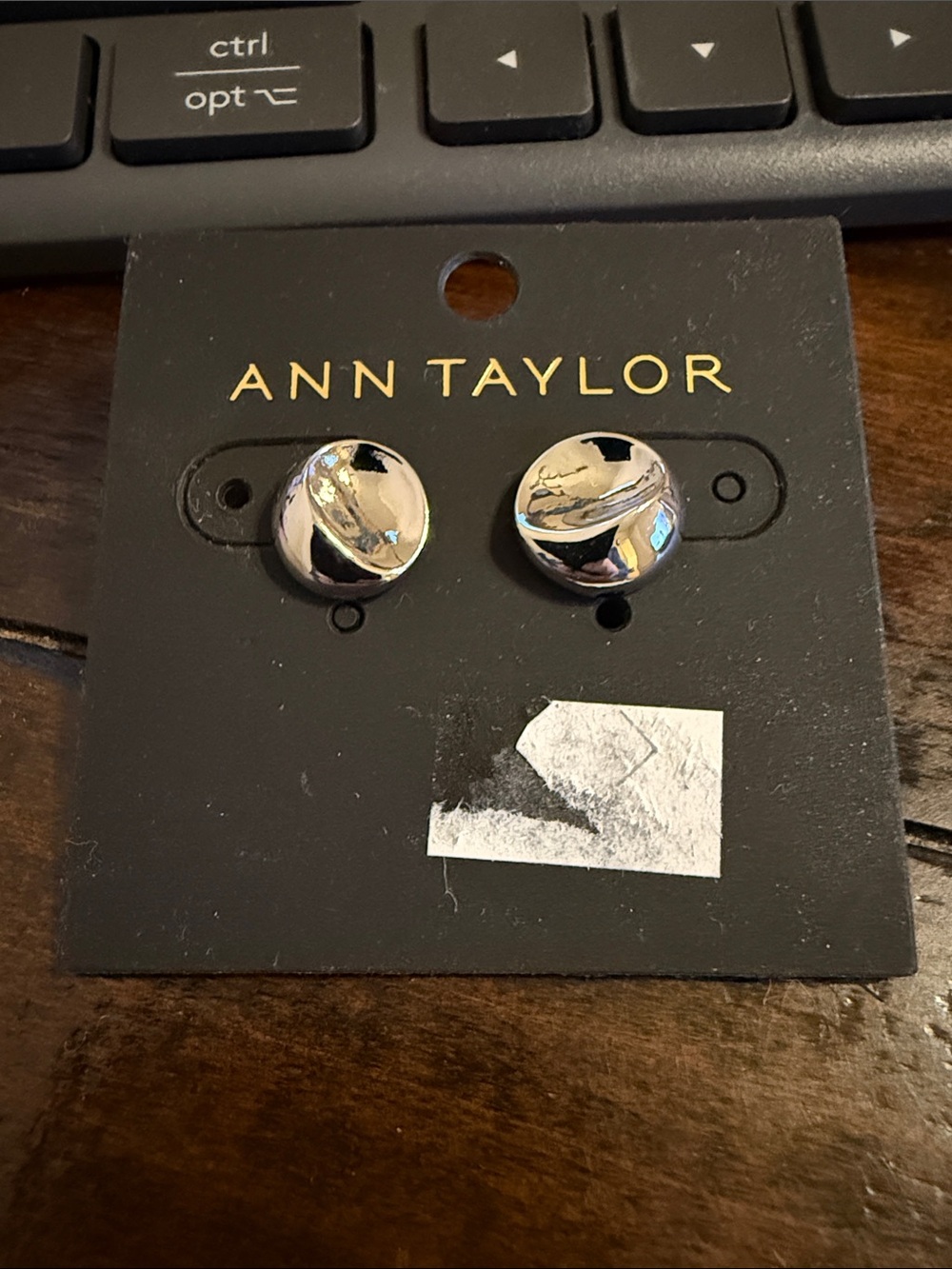 NEW Ann Taylor Polished Silver Dome Stud Earrings
